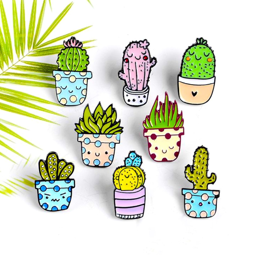 Bundle of 8 cactus pins!